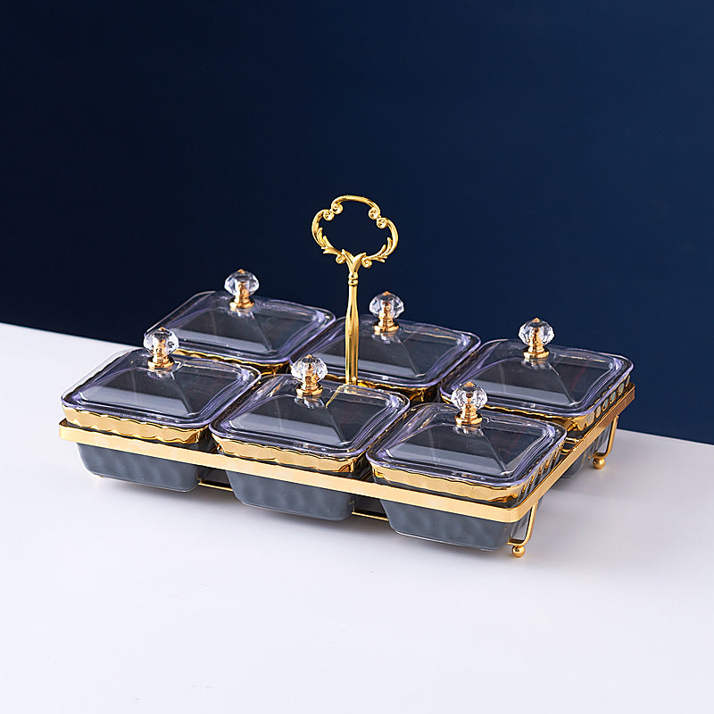 ceramic fruit platter assortment - restaurant, ktv, hotel creative dried fruit plate, dim sum compartmented tray, snack dish set