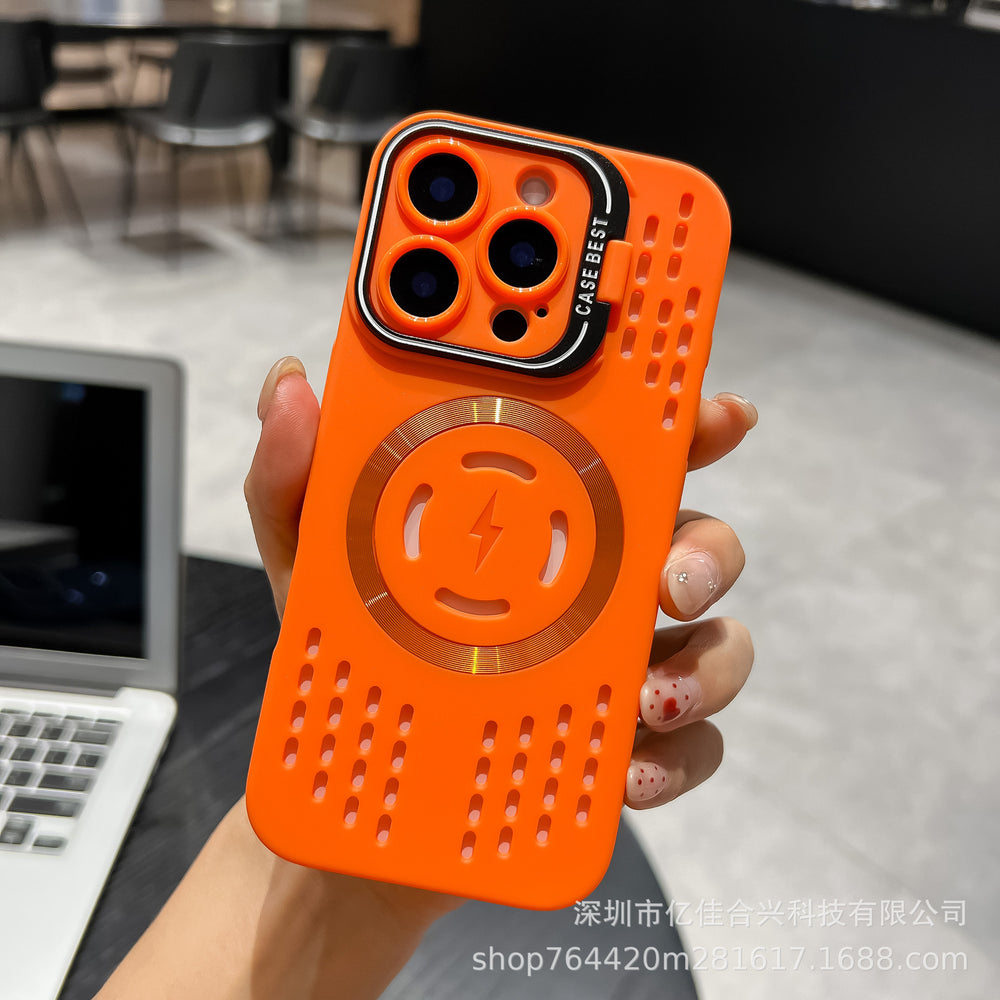 Summer ice-cooling magnetic case for apple iphone 17, compatible with iphone 16 pro, iphone 11, european and american style, with lens protection stand