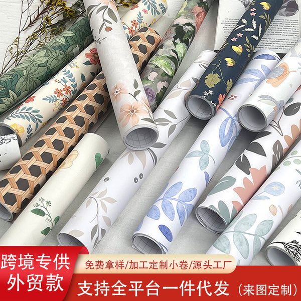 Wallpaper Self-adhesive household PVC wallpaper Bedroom decoration waterproof and moisture-proof wardrobe wallpaper  special supply