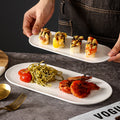 White dessert plate ceramic pure white oval plate cake plate flat plate for home creative good-looking plate sushi plate