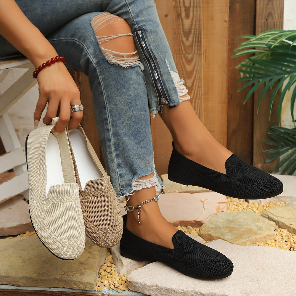 summer new arrival: plus-size women's casual, comfortable, stylish, minimalist, breathable slip-on flats - wholesale