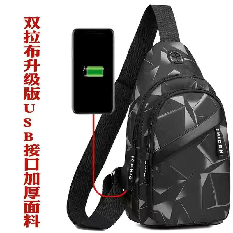 Breast bag men ins new fashion Korean version messenger bag light outdoor sports leisure couple backpack shoulder bag tide