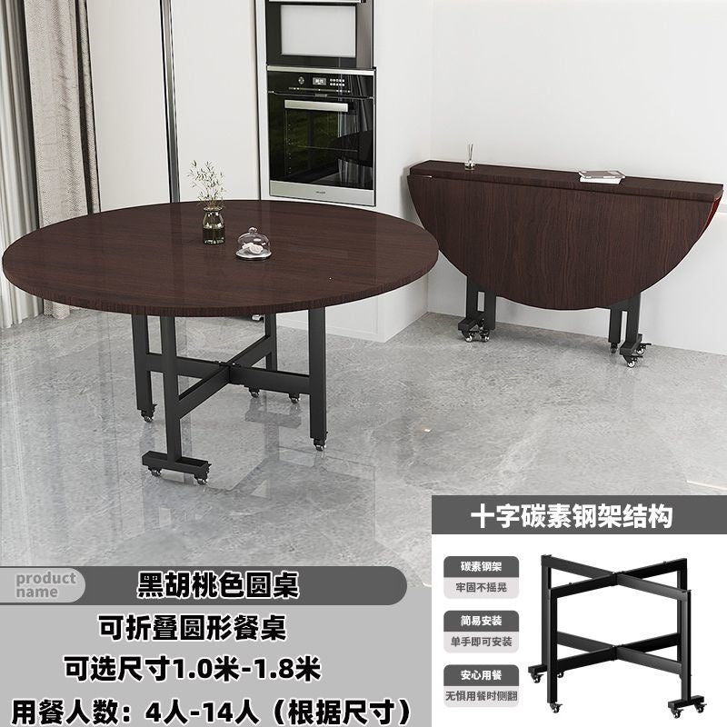 Foldable dining table - round, portable, and space-saving. perfect for home use. new foldable dining table for living rooms and dining areas