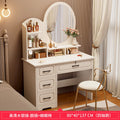 Four-drawer round mirror, warm white, 80cm + butterfly chair
