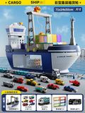 Extra-large ship kids toy set - deluxe cruise liner transport truck with container cars for boys, ages 3-6