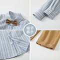 Boys' striped long-sleeve shirt and pants set - autumn  new arrival - british style two-piece outfit