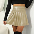 Pu pleated mini skirt - sexy club style women's skirt - cross-border women's fashion -  & independent store hot seller