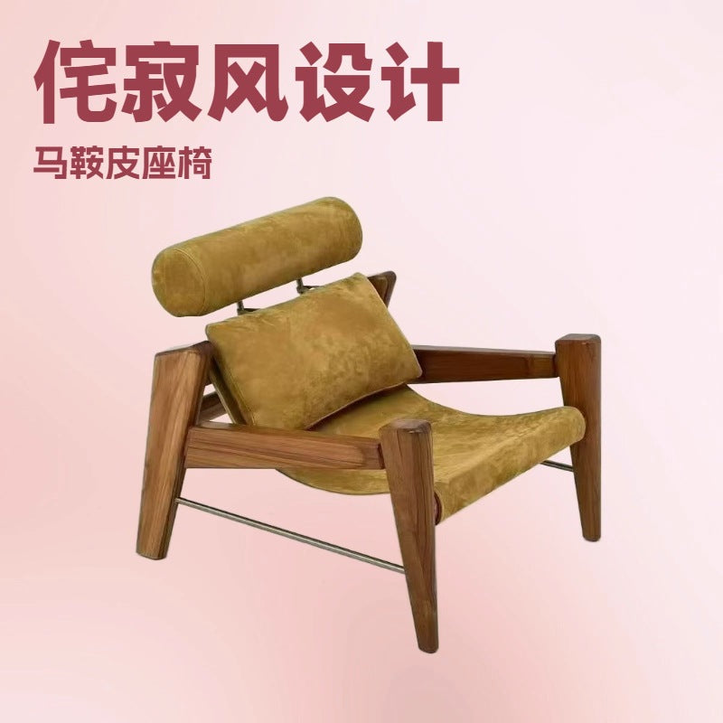 Artistic solid wood sofa chair - perfect for balconies, living rooms, offices, and negotiation areas. a comfortable and stylish choice for your home. all solid wood construction