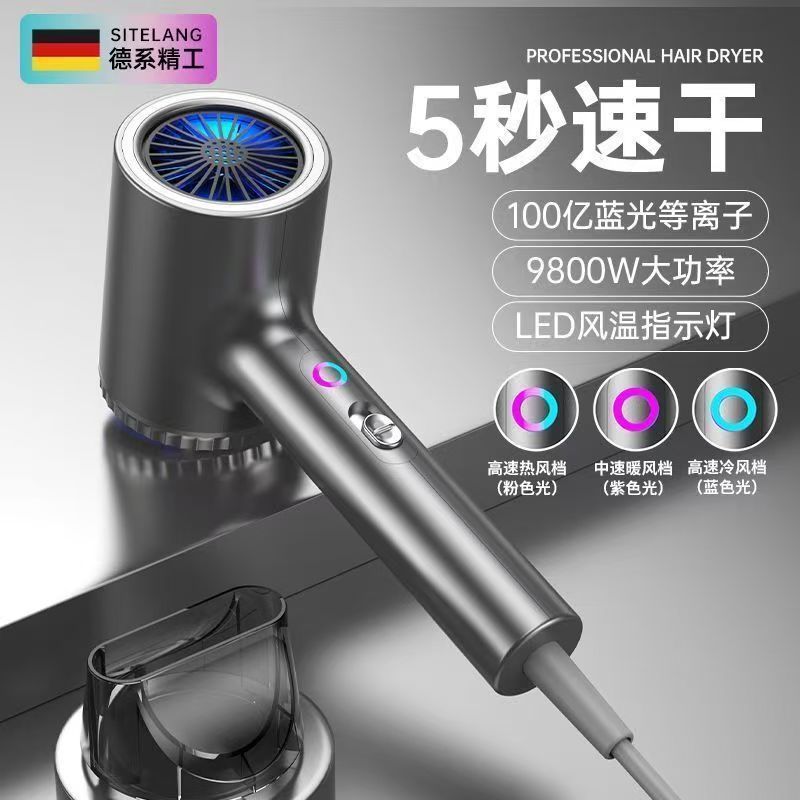 Professional salon hair dryer - high velocity, powerful, negative ion, quick drying for home or barber shop use
