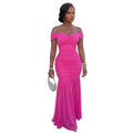 C7660 cross-border   fashion women's sexy solid color mesh bandeau bodycon dress