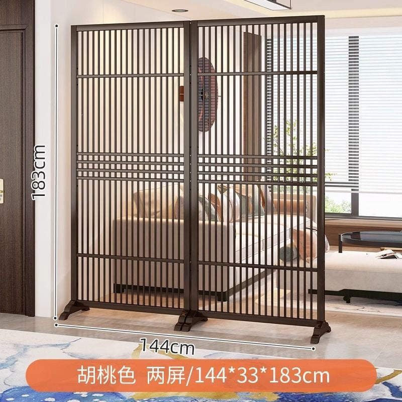New chinoiserie screen partition living room for home blocking grids solid wood foldablemovable entrance hall office seat screen
