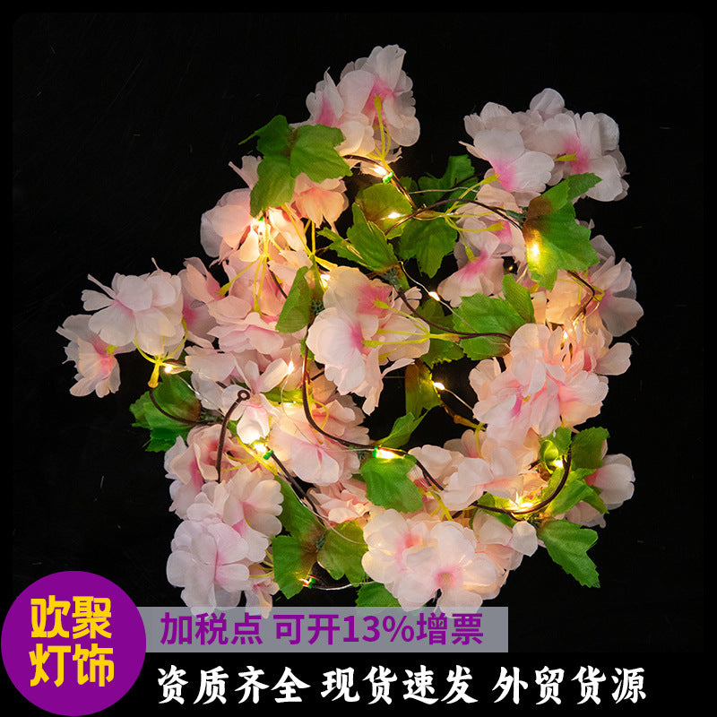 Gathering Lighting Green Leaf Flower Vine Plant Leaf Decorative Light Various Garden Garden Plant Light Strings Dimmable