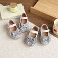 Vancahao girls' rhinestone bow princess shoes,  spring/autumn new korean style children's fashion soft sole leather shoes