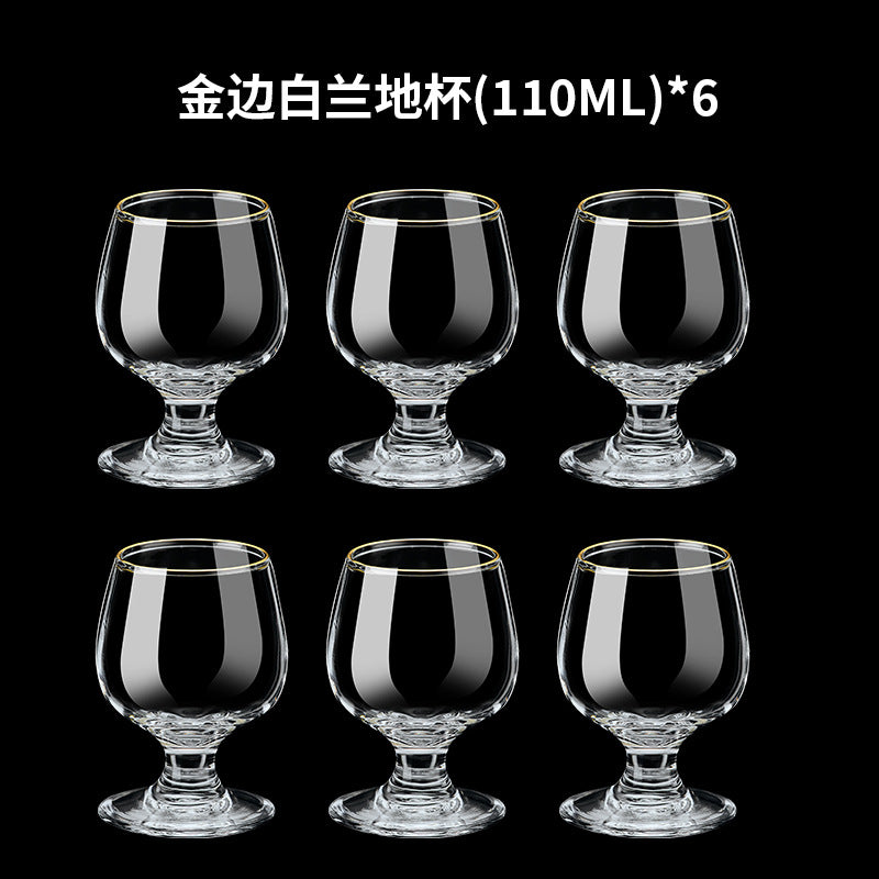 Creative european-style red wine glasses, 6-piece set, crystal glass brandy glasses, liquor glasses, whiskey glasses set for home use