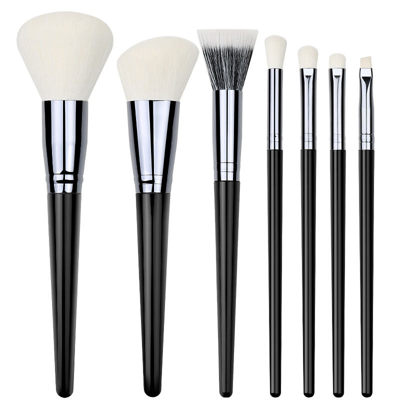Black yao 7-piece set of brushes, loose powder brush, contour brush, beauty tool, even powder dotting brush, eye shadow brush, makeup brush