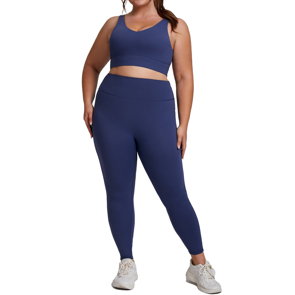 plus size high elastic yoga fitness wear women's brushed nude yoga wear suit running bubble wrap sportswear