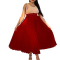 D293p with belt european and american clothing new arrival high waist large skirt mid-length pleated elegantdrapedexport skirt