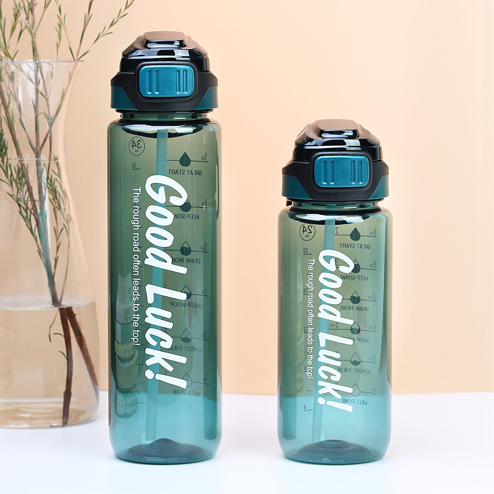 Factory custom large capacity plastic sports water bottle portable tumbler summer cross-border bounce lid direct drink cup