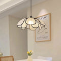 French cream style petal chandelier adjustable restaurant light, vintage retro petal lamp, high-end dining table lamp for dining room