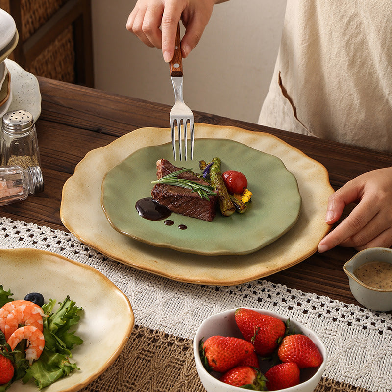 Vintage chic dinnerware set - restaurant, hotel, and home use - unique shaped dessert plates, pastry bowls, and rice bowls - wholesale