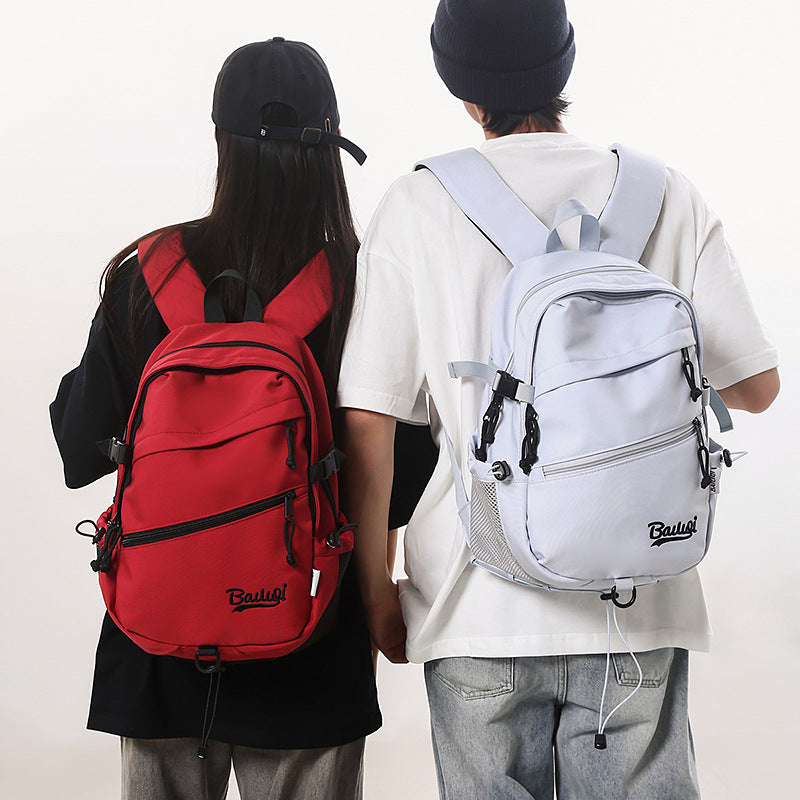 Backpack k-style pure color couple large and small travel backpack student large capacity water-repellent lightweight backpack wholesale
