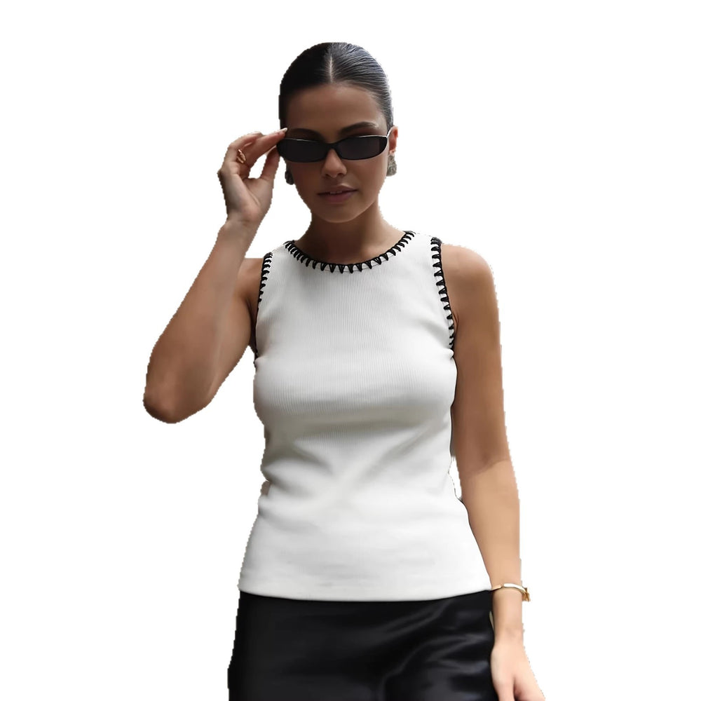 knitting sleeveless vest fashionsummernew arrival round neck vest knitting shirt casual vest tops women