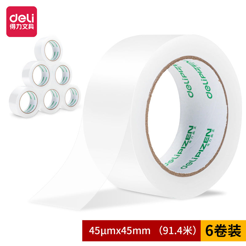 Deli Pinzheng series sealing tape 30901 scotch tape wholesale large sealing 6 cm wide tape 4.5
