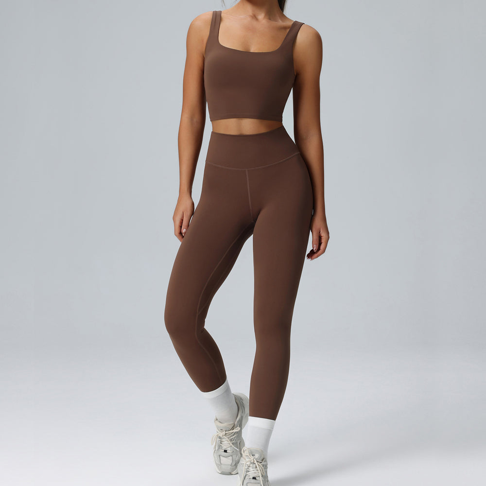 Lulu-inspired lycra yoga outfit set - premium feel, barely-there comfort, high-elasticity, tight-fitting activewear two-piece set for women