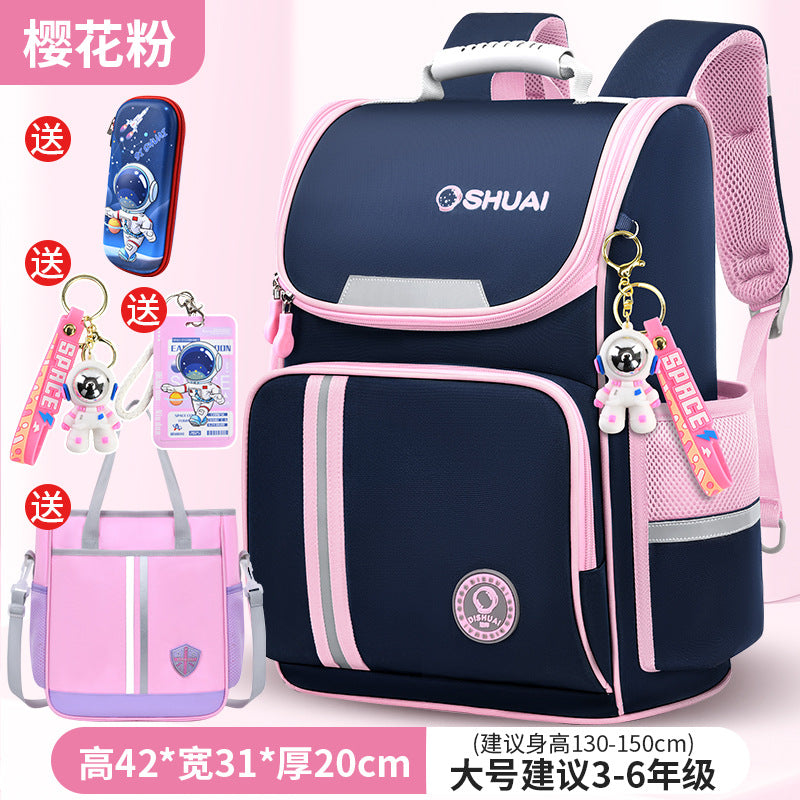 2026 new children's backpack for boys and girls, grades 1-6: large capacity, lightweight, and spine-protecting design