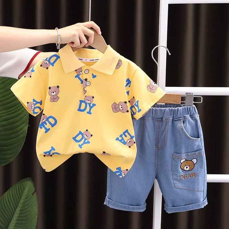 Boys' summer short-sleeve outfit:  new arrival - stylish, breathable clothing for little boys, trendy two-piece summer set