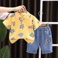 Boys' summer short-sleeve outfit:  new arrival - stylish, breathable clothing for little boys, trendy two-piece summer set