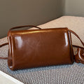 genuine leather women's bag crossbody bag fashioneasiest for match small bag cowhide shoulder bag girls classy sense oil wax leather bag