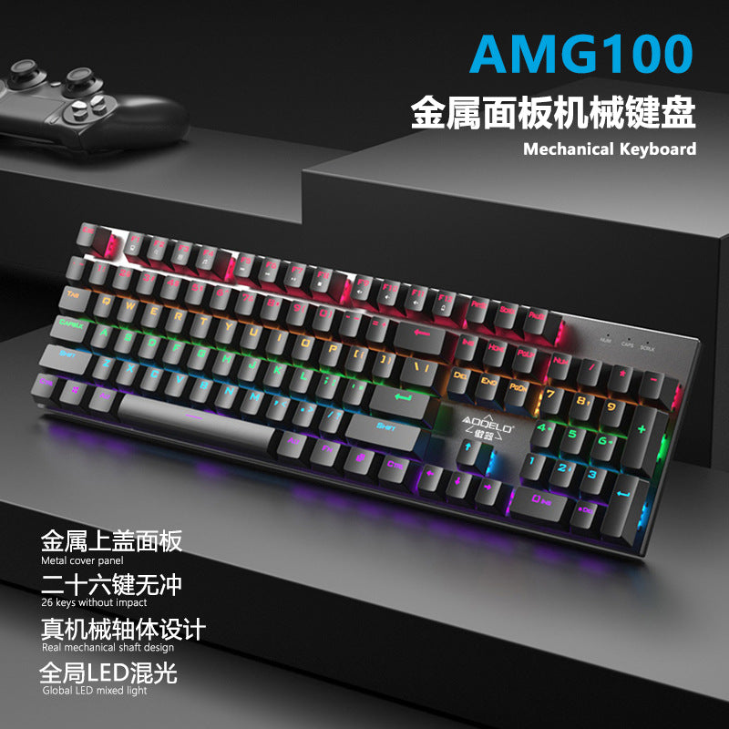 Longweishi amg100 true mechanical keyboard and mouse rgb transparent keyboard laptop gaming keyboard and mouse suit