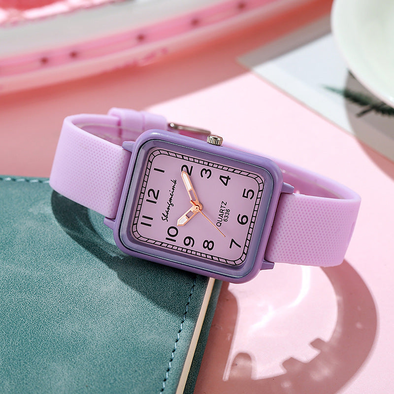 Inspopular square case women's watch wholesale tape digital quartz watch stylishfashion student watch women's watch