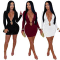 C7609 cross-border   fashion women's sexy deep v bodycon snake print dress with accessories