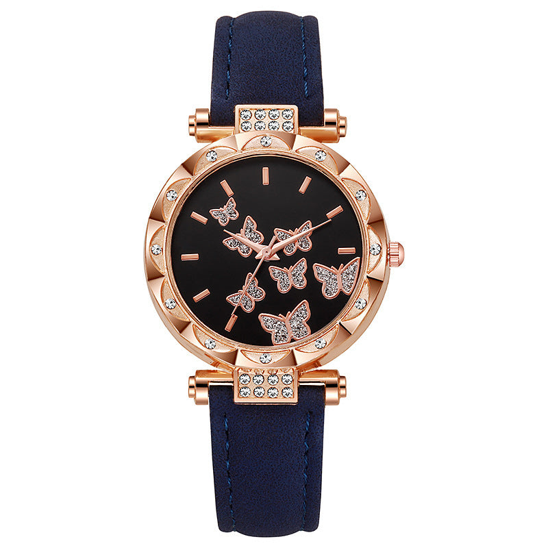 New tiktok women's watch - stylish, unique, and minimalist wristwatch with butterfly digital leather strap