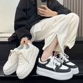 White chunky sole sneakers - women's height increasing white shoes - 2026 spring/summer new arrivals - korean style casual versatile platform sneakers for petite women