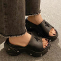 9cm thick sole star slippers women's summer outwear thick sole stomping on shit feeling 2024new arrivalsummer popular sandals