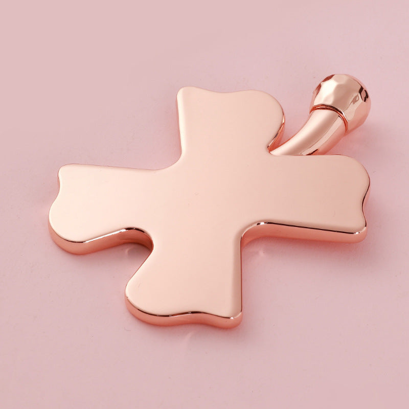 Factory direct clover-shaped massage facial roller - metal scraping tool for face, eye, and neck lifting - wholesale