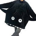 Flannel cartoon big-eyed shark pajamas - couple's loungewear - cozy & warm - double-sided flannel