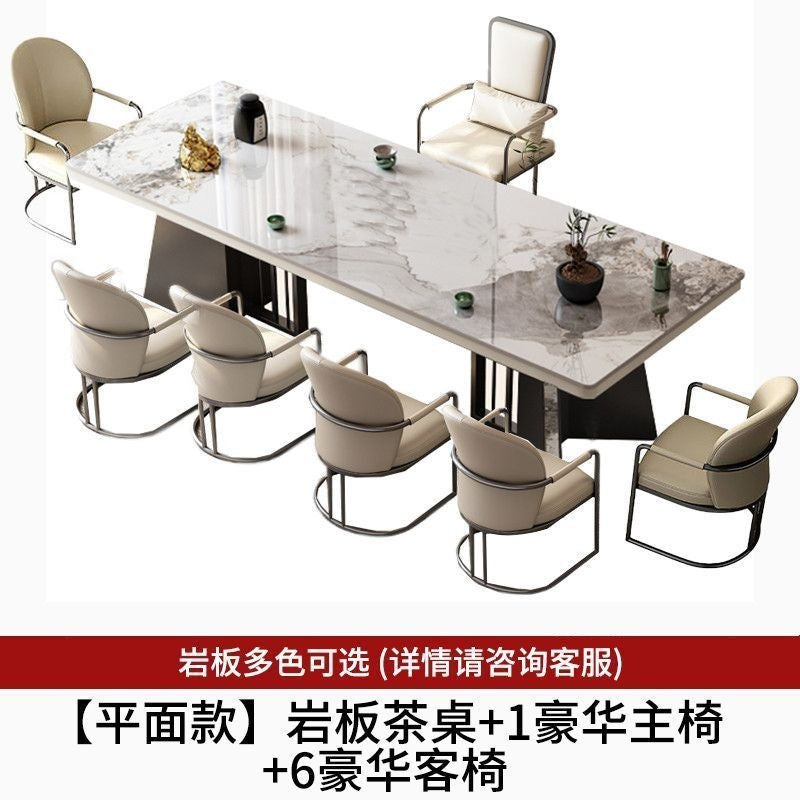 New chinoiserie luxury stone slate tea table table modern tea table and chair combination casualaccessible luxury office large board table tea making table