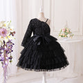 Exportfashion stylegirl dress one shoulder elegantlongsequinpatchworkkids meshaccessible luxuryniche style banquet skirt