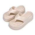 Wear-resistant women's flip-flops: summer platform sandals, thick-soled height increasing slides, beach-friendly thong sandals, versatile thick slippers