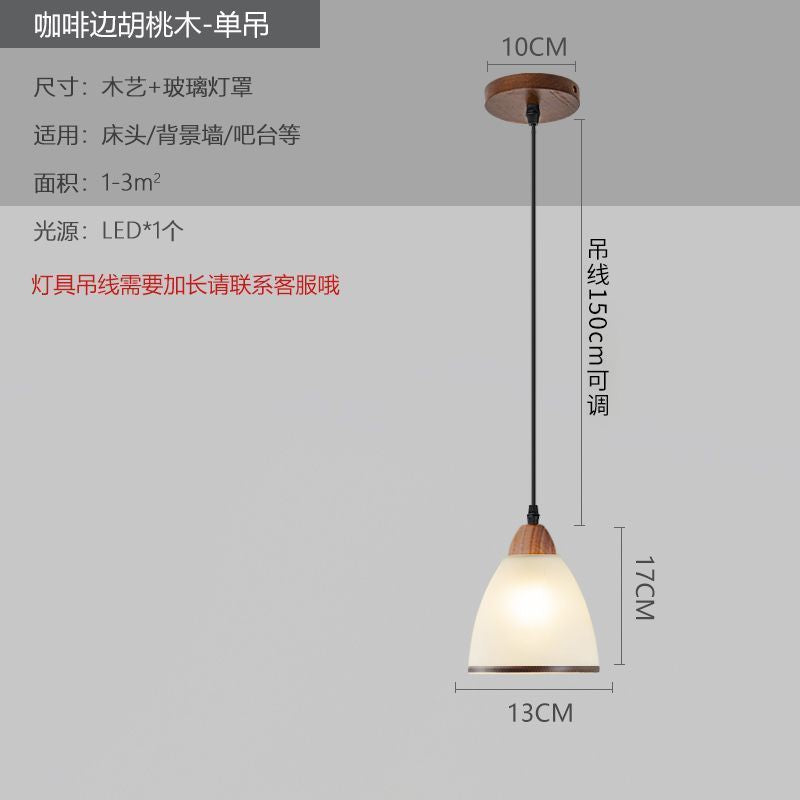 Medieval style lamps bedroom bedside small chandelier bedside table retro restaurant aisle new chinoiserie single head long hanging lamp