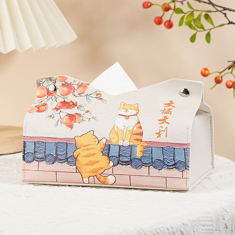 Peace and joy cute pumping carton creative festive tissue box living room bedroom car multi-functional storage box decoration