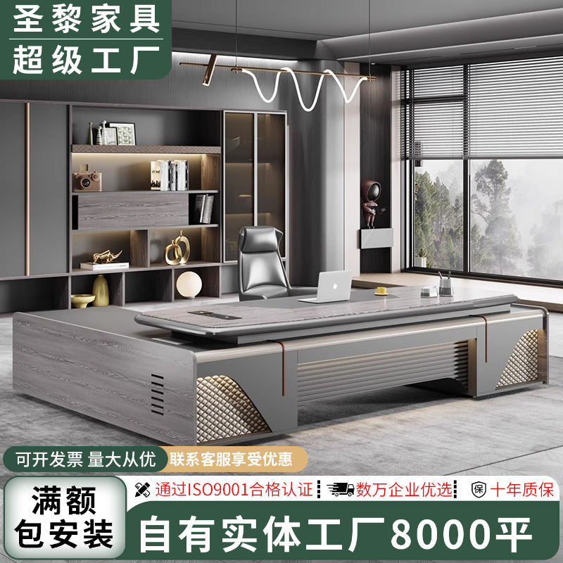 Boss desk office desk casual modern president manager desk supervisor table and chair combination light luxury executive desk office furniture