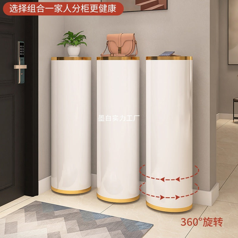 Rotating shoe cabinet household door 2025 new entry entrance entrance steel round multi-layer disinfection shoe rack