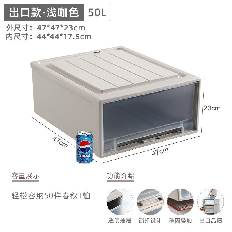 Younai transparent storage cabinet plastic finishing box wardrobe snack storage box clothes clothing drawer storage box