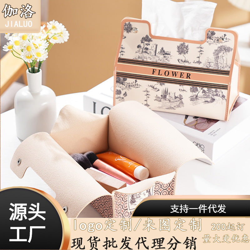 Retro French light luxury pumping carton home living room storage tissue box creative car high value fashion roll box