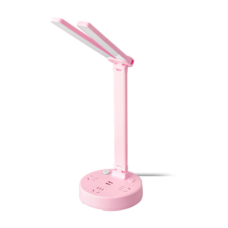 Reading desk lamp study plug-in eye protection desk student dormitory bedside lamp with socket usb multifunctional table lamp